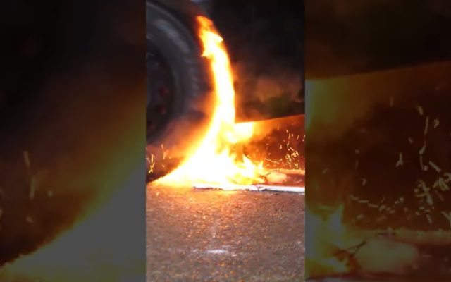 Watch A Car Drive Over Molten Lava