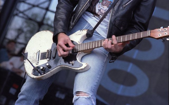 Johnny Ramone performs with the Ramones at Lallapalooza at the Irvine Meadows Amphitheater in Irvine, California on August 3, 1996,