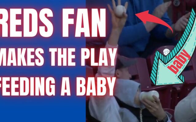 A Dad Catches a Foul Ball While Bottle-Feeding His Baby