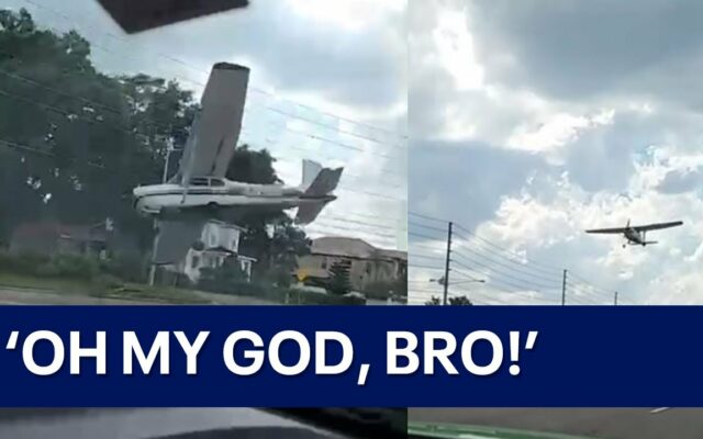 A Small Plane Lands on a City Street in Orlando
