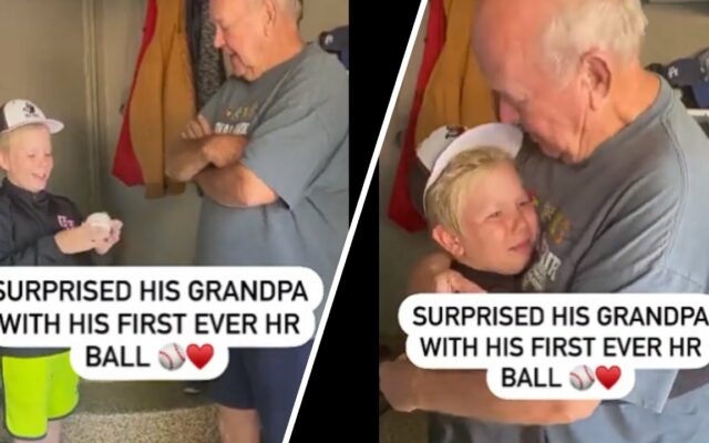 Boy Signs His Home Run Ball For His Grandpa
