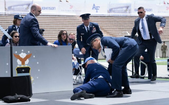 Biden Tumbles During Air Force Commencement Ceremony